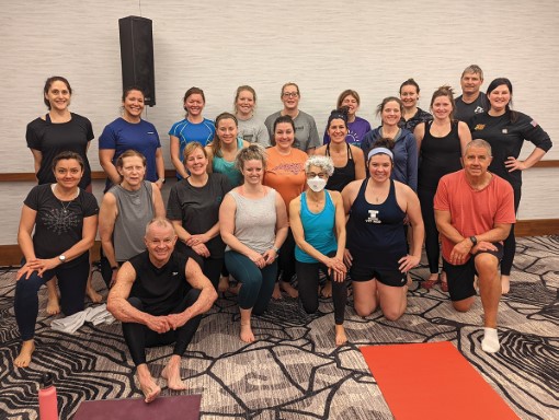 Yoga exercise class at AASV Annual Meeting